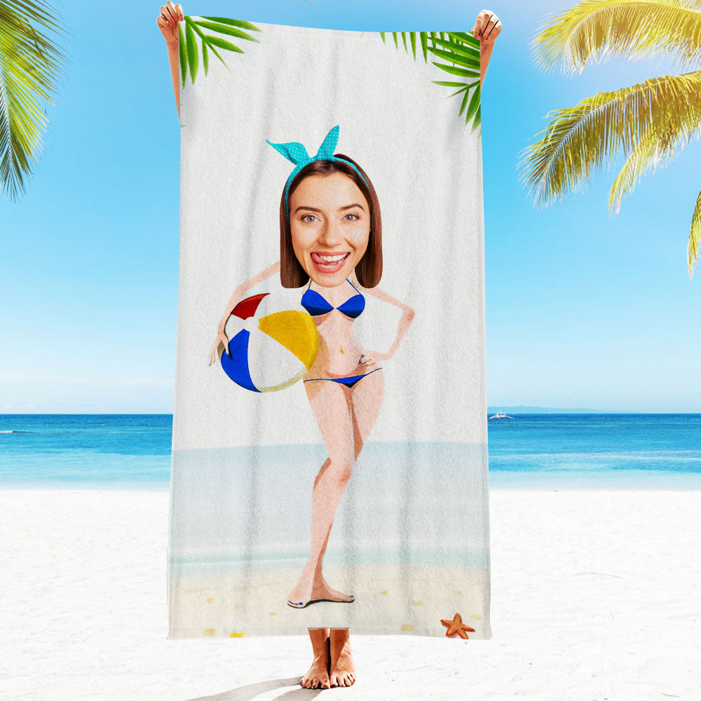 Personalised Photo Towel Gift - Custom Engraved Towel for Boyfriend or Girlfriend
