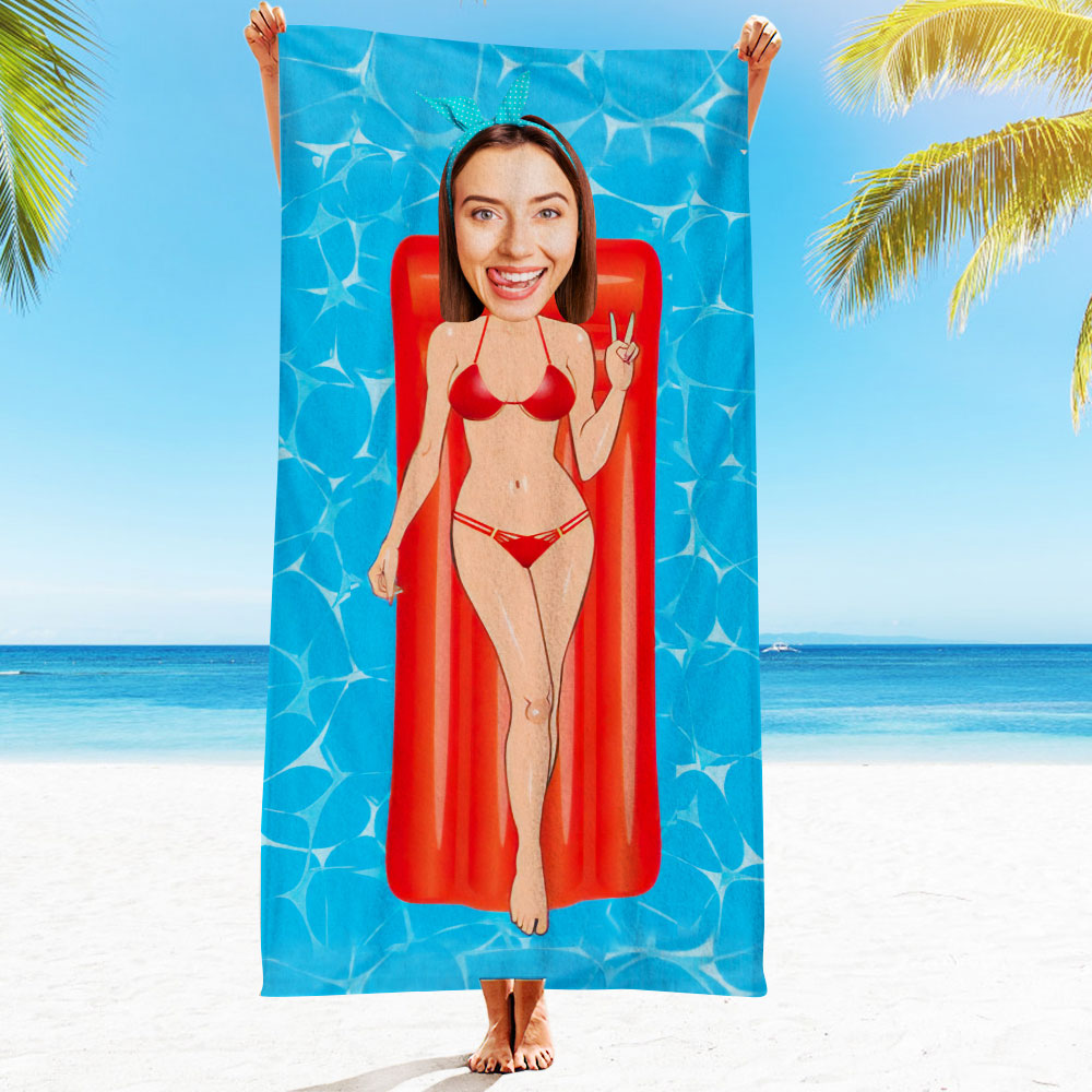 Personalised Photo Towel Gift - Custom Engraved Towel for Boyfriend or Girlfriend