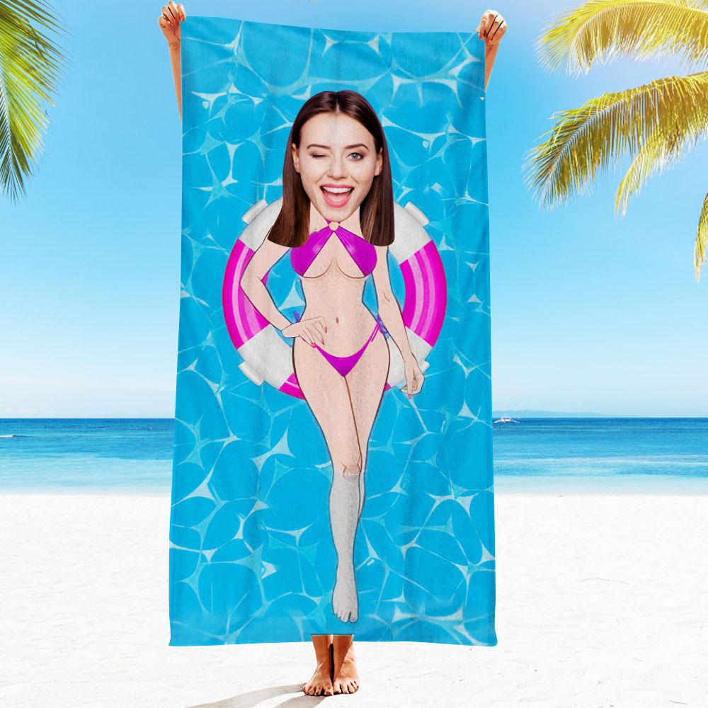 Personalised Photo Towel Gift - Custom Engraved Towel for Boyfriend or Girlfriend
