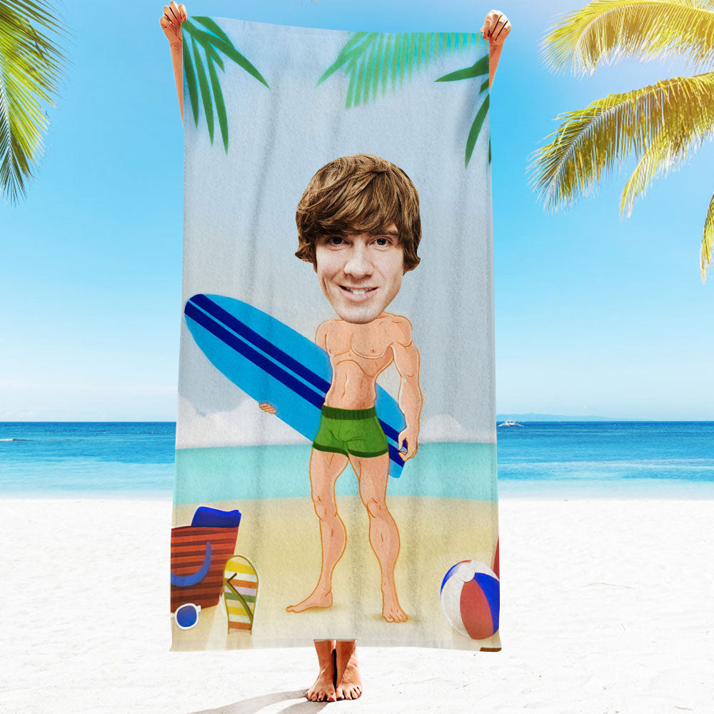 Personalised Photo Towel Gift - Custom Engraved Towel for Boyfriend or Girlfriend