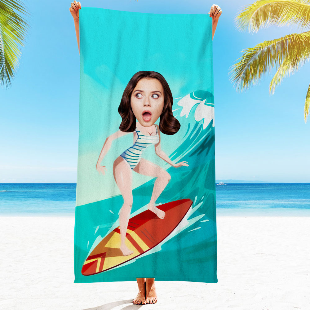 Personalised Photo Towel Gift - Custom Engraved Towel for Boyfriend or Girlfriend