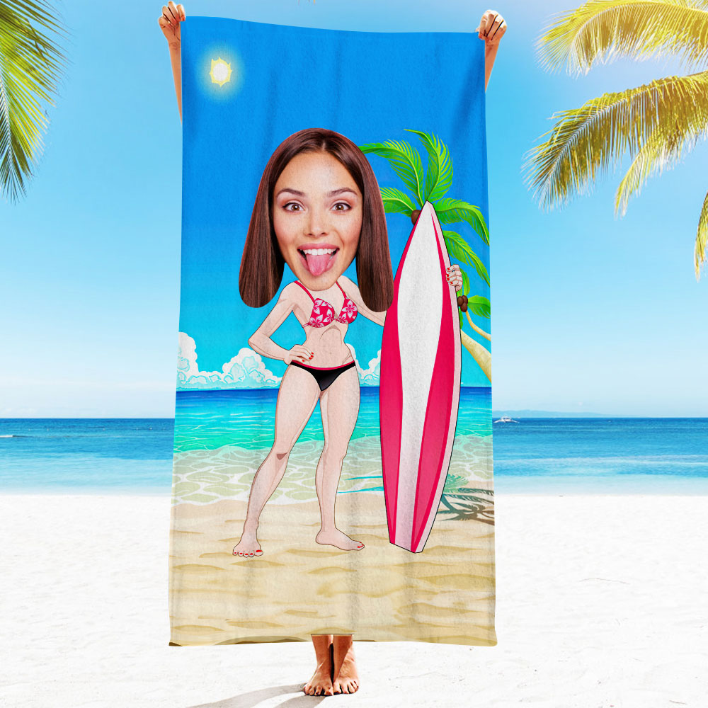 Personalised Photo Towel Gift - Custom Engraved Towel for Boyfriend or Girlfriend