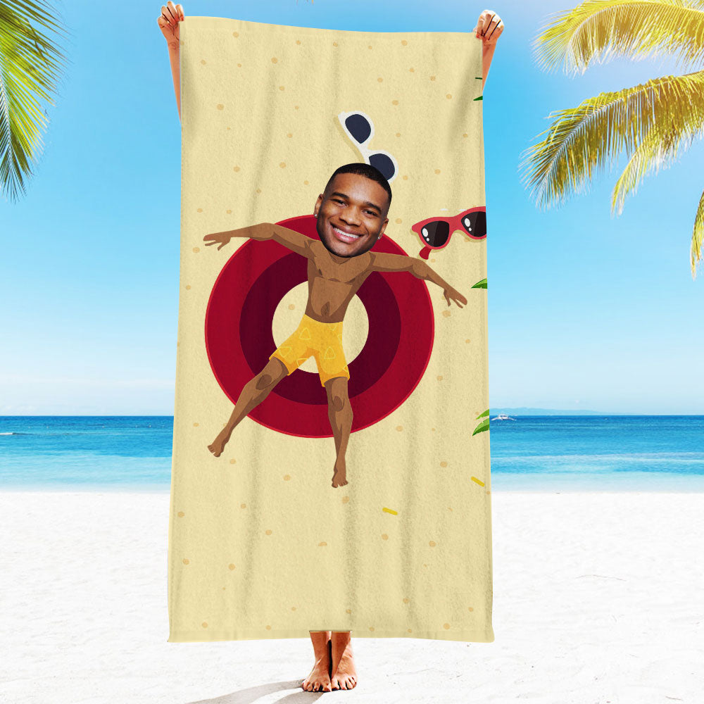 Personalised Photo Towel Gift - Custom Engraved Towel for Boyfriend or Girlfriend