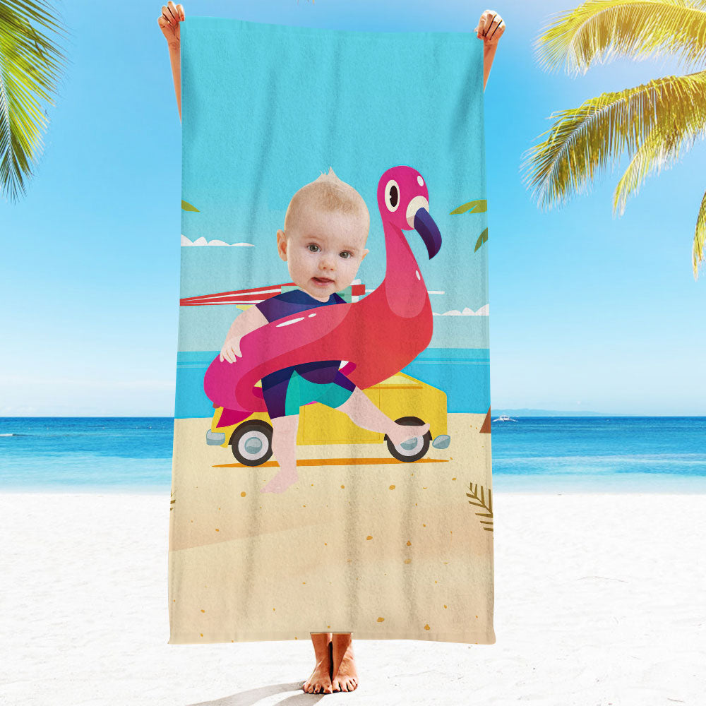 Personalised Photo Towel Gift - Custom Engraved Towel for Boyfriend or Girlfriend