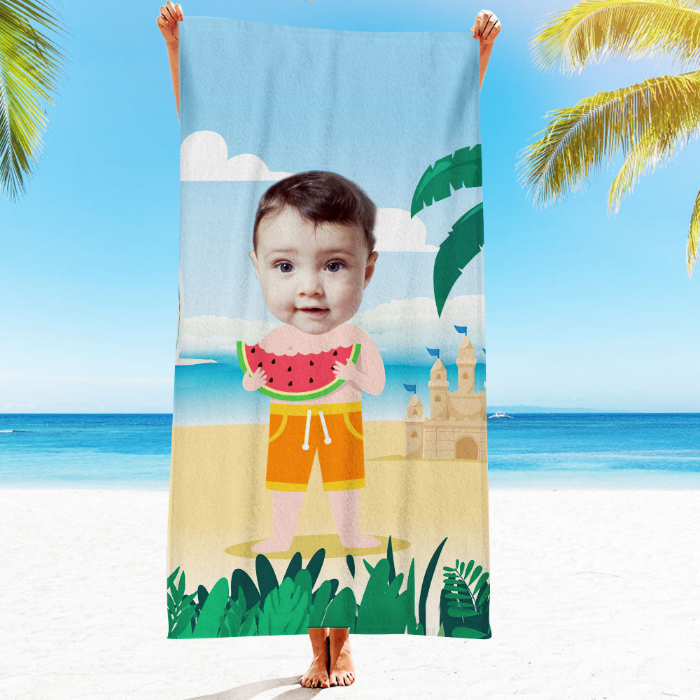 Personalised Photo Towel Gift - Custom Engraved Towel for Boyfriend or Girlfriend