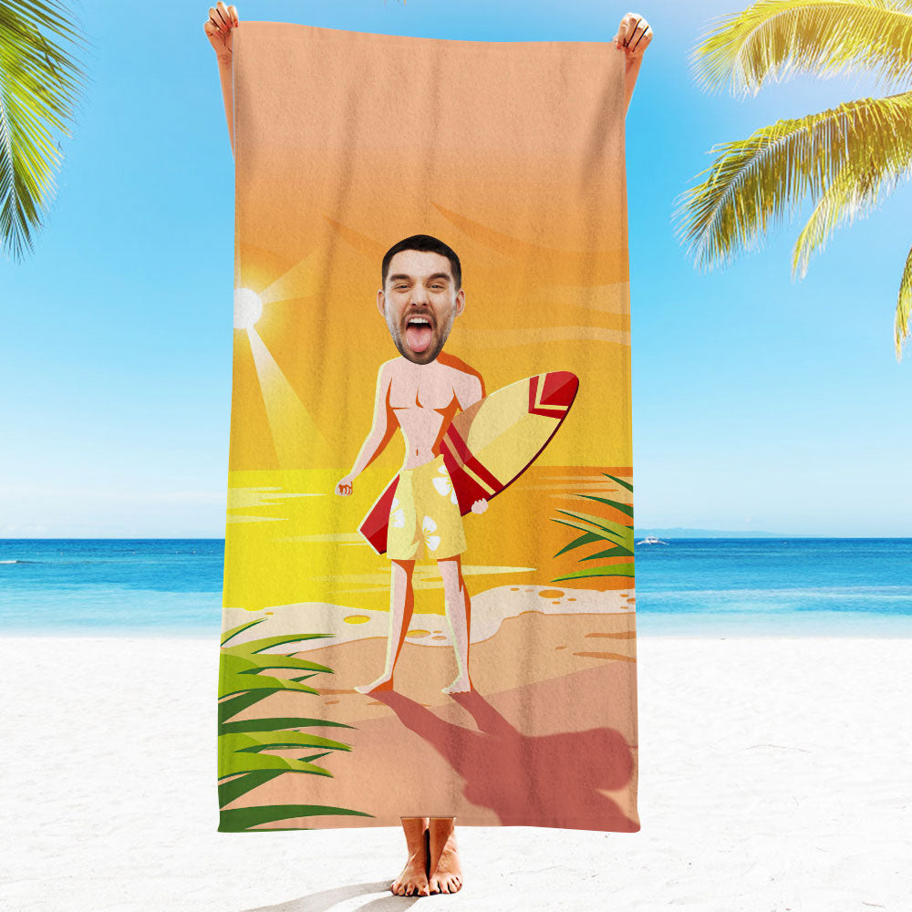Personalised Photo Towel Gift - Custom Engraved Towel for Boyfriend or Girlfriend