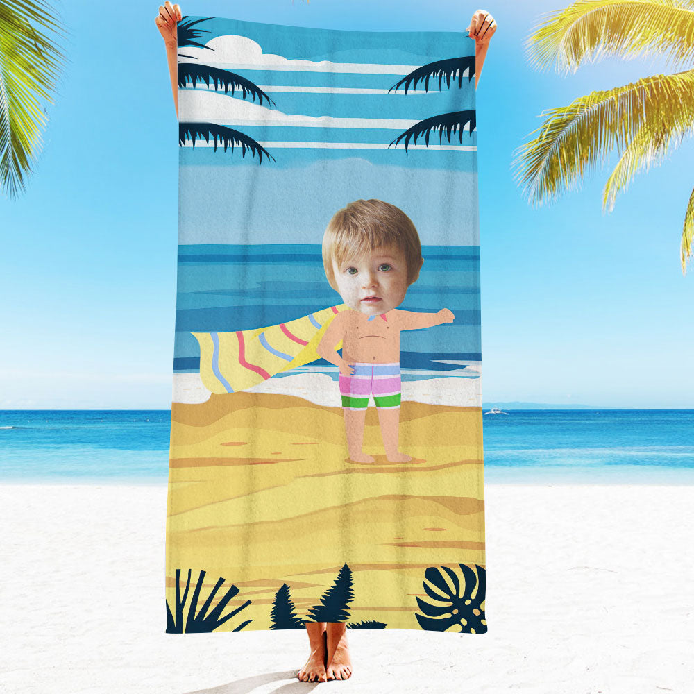 Personalised Photo Towel Gift - Custom Engraved Towel for Boyfriend or Girlfriend