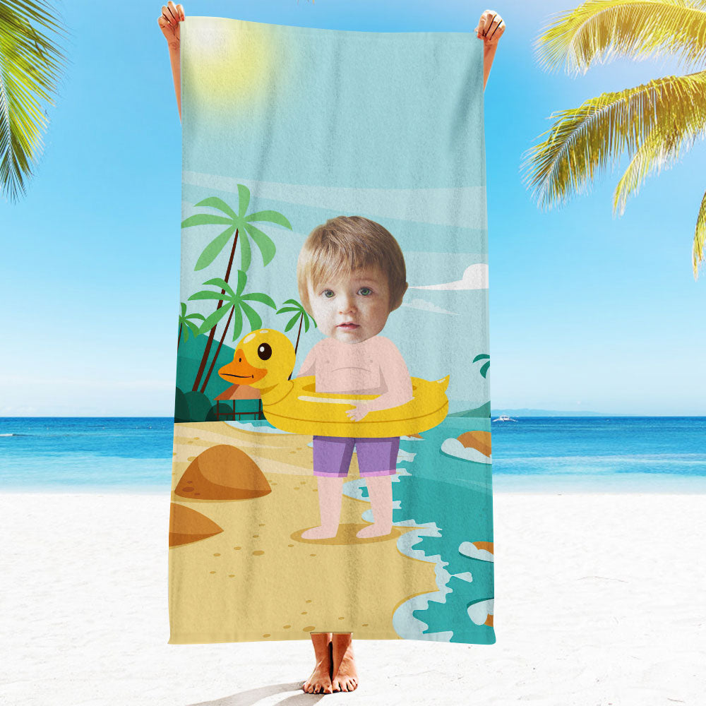 Personalised Photo Towel Gift - Custom Engraved Towel for Boyfriend or Girlfriend