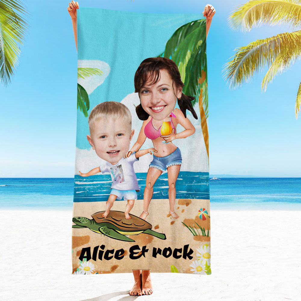 Personalised Photo Towel Gift - Custom Engraved Towel for Boyfriend or Girlfriend