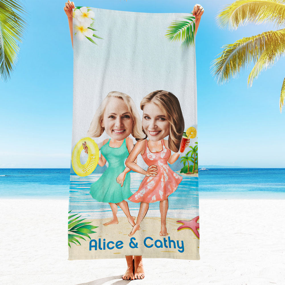 Personalised Photo Towel Gift - Custom Engraved Towel for Boyfriend or Girlfriend