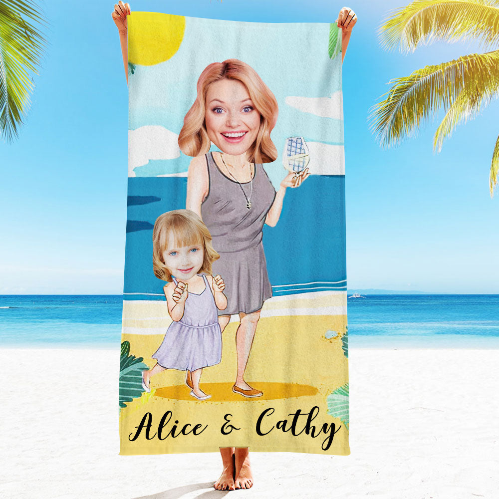 Personalised Photo Towel Gift - Custom Engraved Towel for Boyfriend or Girlfriend