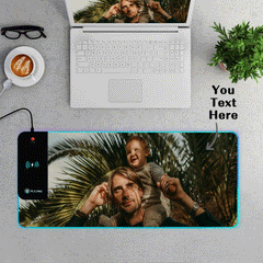 Personalised RGB Wireless Charging Gaming Mouse Pad | Custom LED Desk Mat