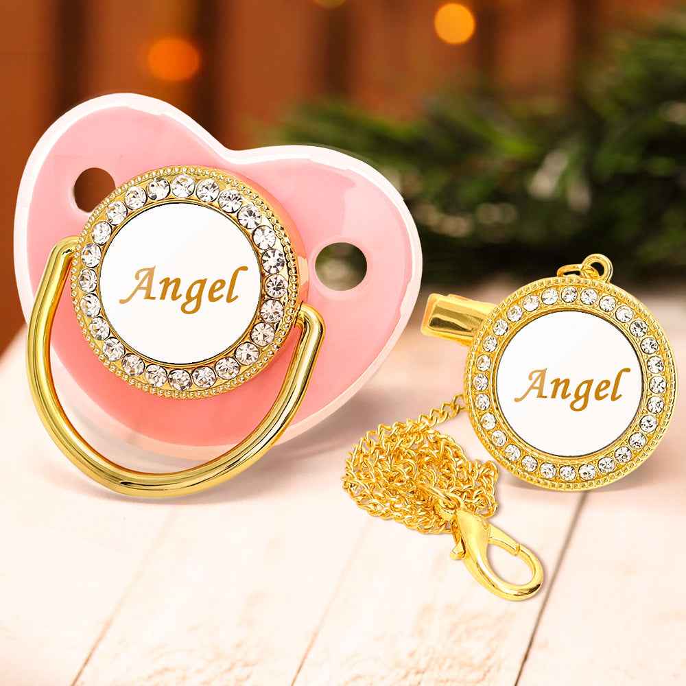 Custom Name Baby Pacifier & Clip Set – Personalized Newborn Gift