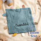 Personalised baby lovey folded in a gift box – embroidered name comfort towel, perfect keepsake for newborns