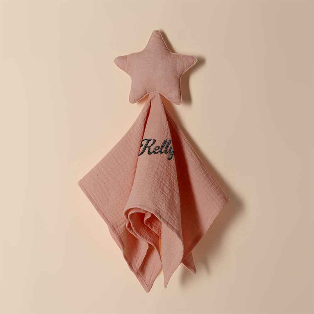 Personalized Soothe Towel Bibs Star Soft Sleeping Towel with Embroidered Name Gift for Baby