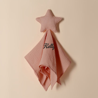 Side view of personalised baby towel highlighting thickness and soft cotton weave, perfect for delicate newborn skin