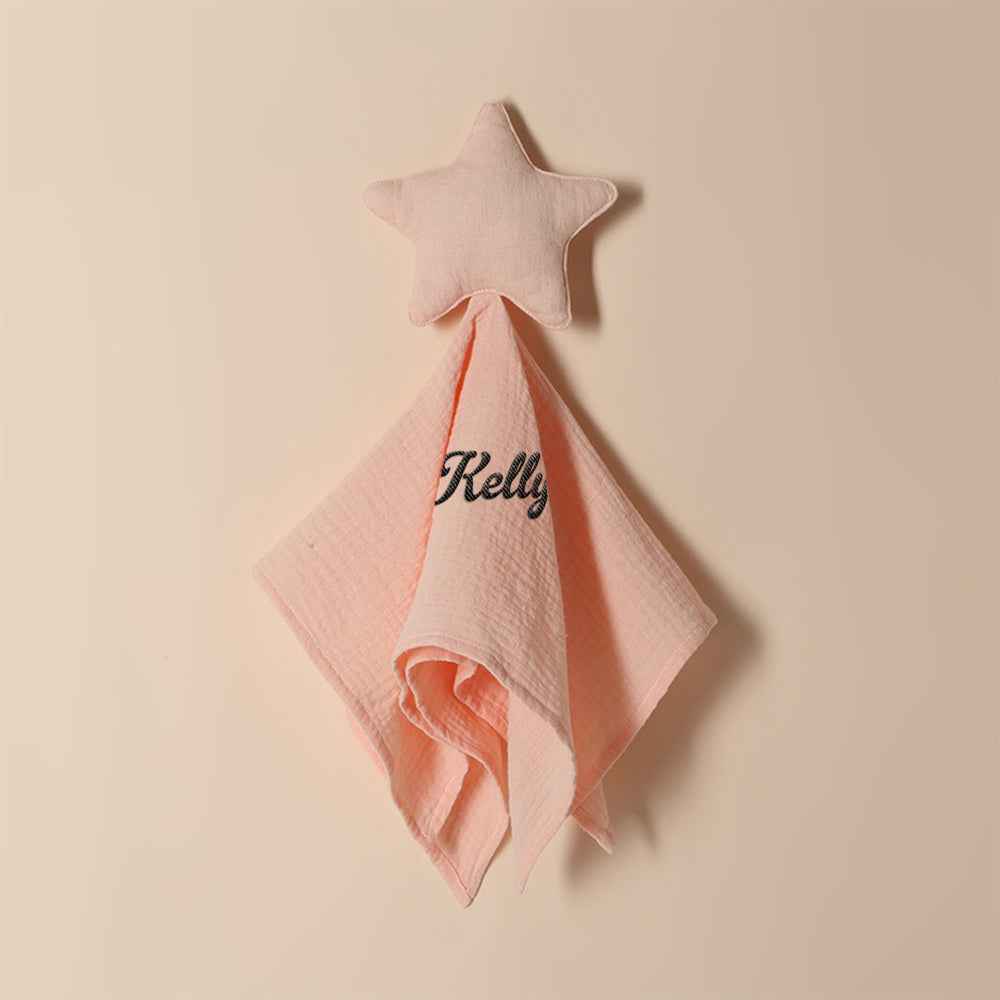 Personalized Soothe Towel Bibs Star Soft Sleeping Towel with Embroidered Name Gift for Baby