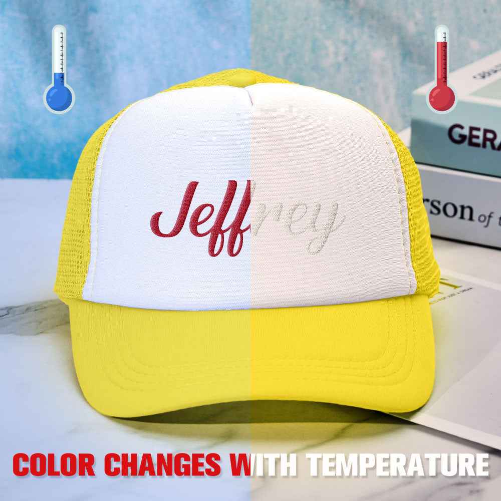 Custom Puff Print Trucker Hat Personalized Temperature-sensitive Foam Caps Back to School Gift