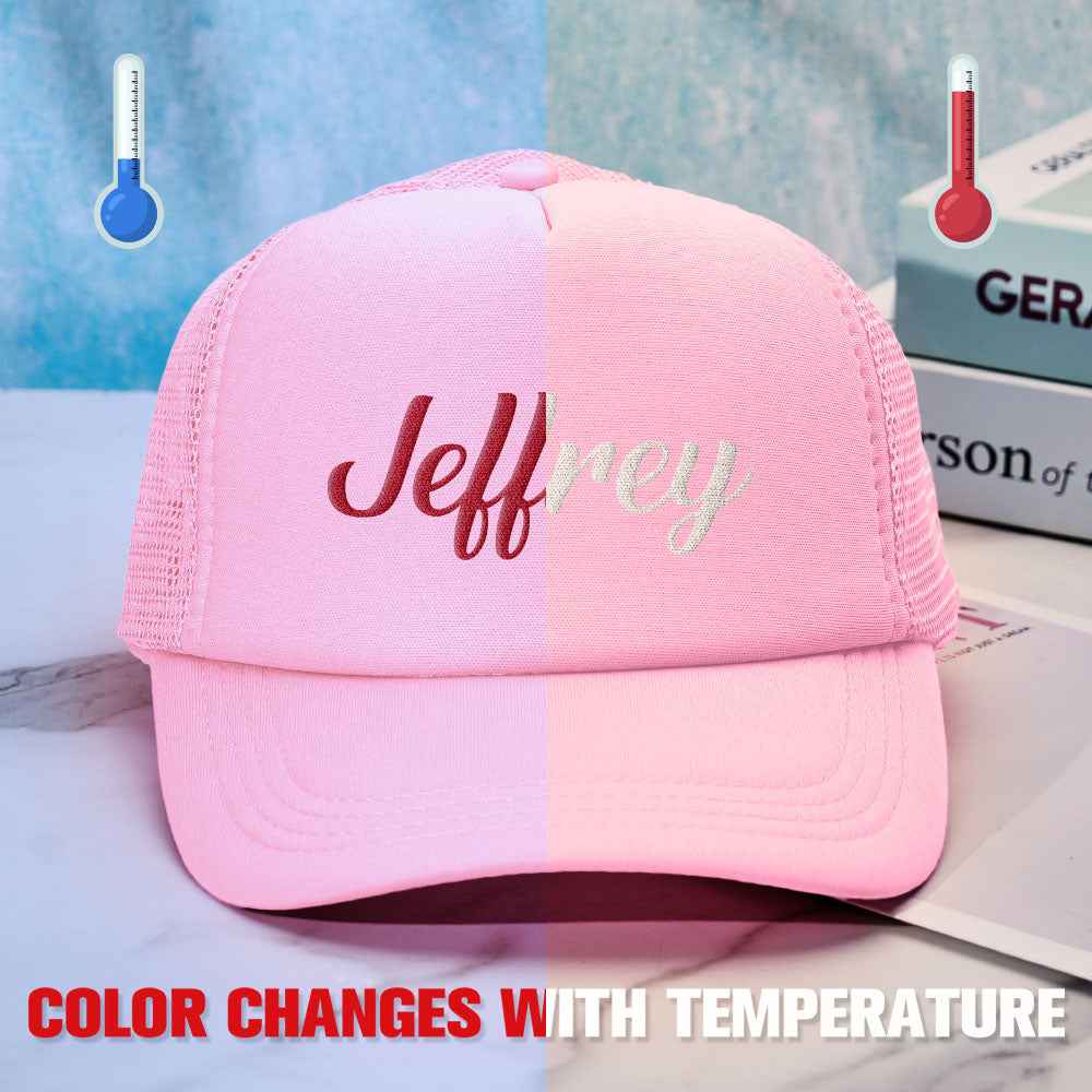 Custom Puff Print Trucker Hat Personalized Temperature-sensitive Foam Caps Back to School Gift