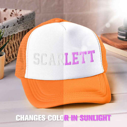 Custom Puff Print Trucker Hat Personalized Name Light-changing Foam Trucker Caps Back to School Gift