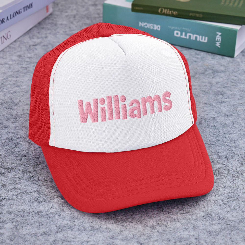 Personalised Puff Print Trucker Hat - Custom Name Foam Cap | Back to School Gift
