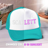 Custom Puff Print Trucker Hat Personalized Name Light-changing Foam Trucker Caps Back to School Gift