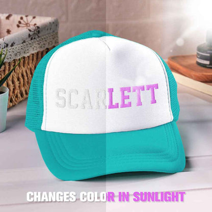 Custom Puff Print Trucker Hat Personalized Name Light-changing Foam Trucker Caps Back to School Gift