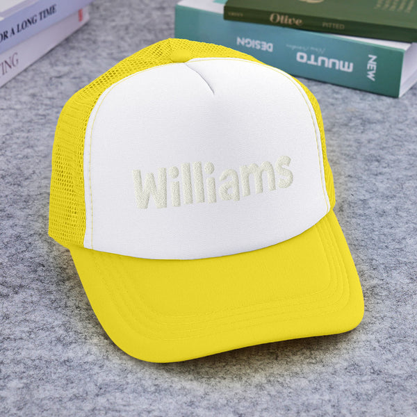 Personalised Puff Print Trucker Hat - Custom Name Foam Cap | Back to School Gift
