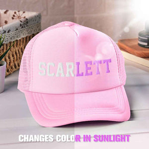 Custom Puff Print Trucker Hat Personalized Name Light-changing Foam Trucker Caps Back to School Gift