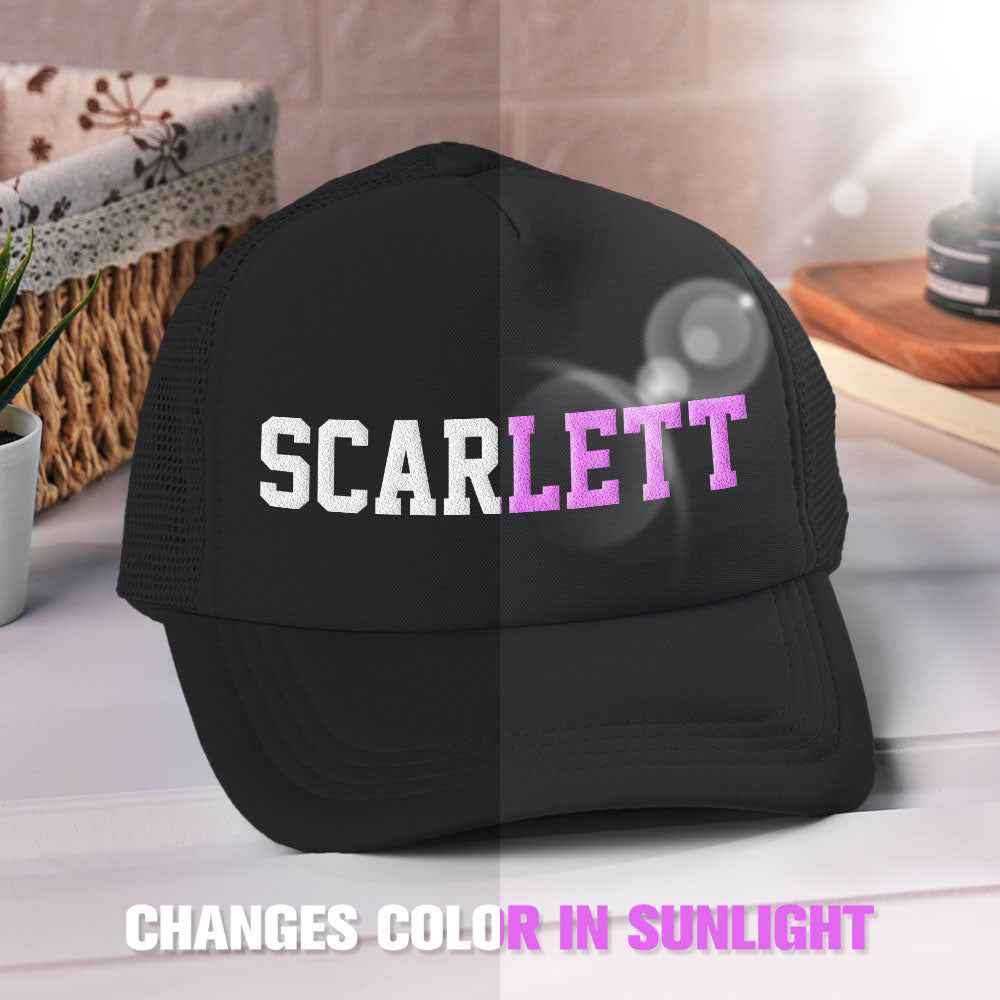 Custom Puff Print Trucker Hat Personalized Name Light-changing Foam Trucker Caps Back to School Gift