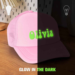 Custom Puff Print Trucker Hat Personalized Glow-in-the-dark Foam Trucker Caps for Adult Back to School Gift