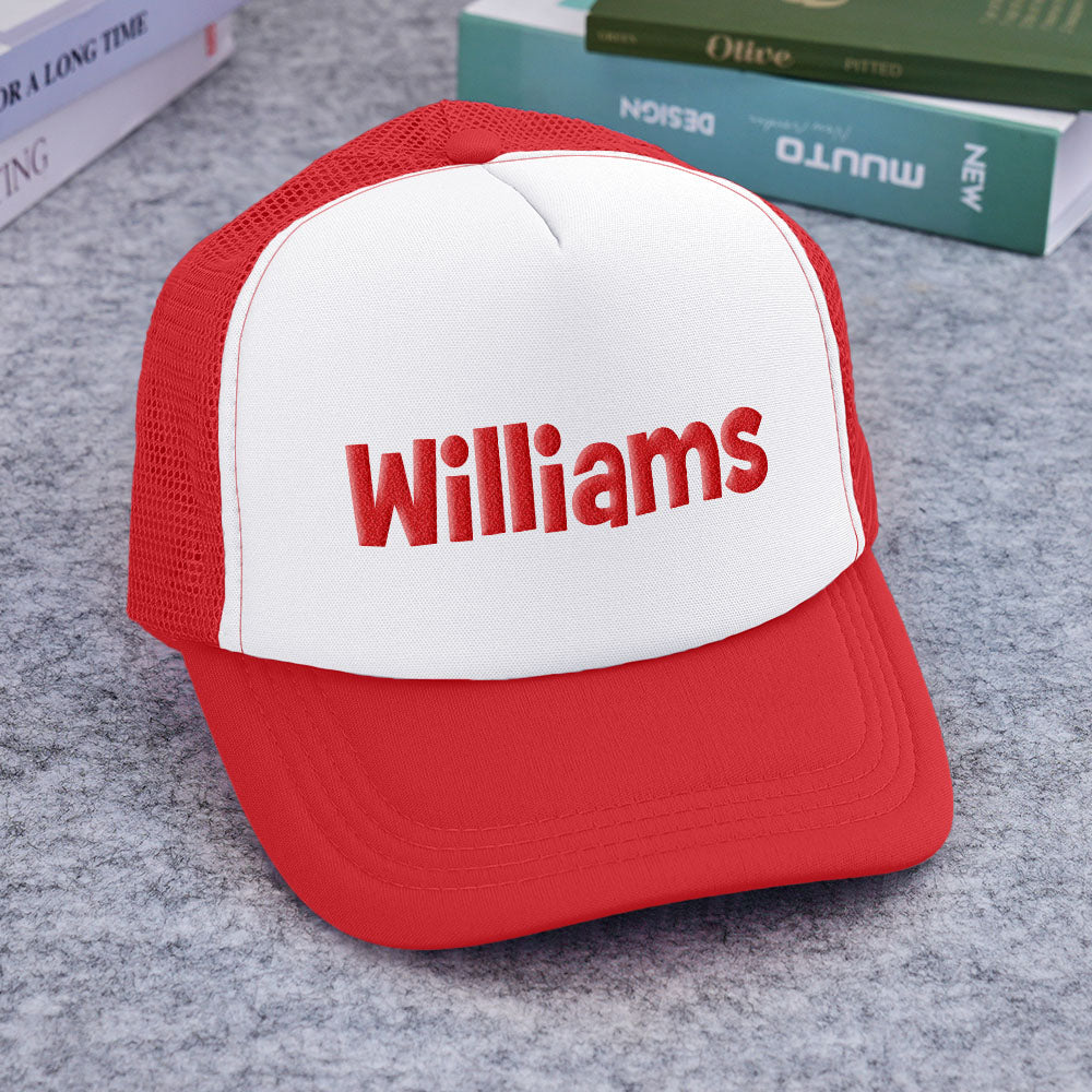 Personalised Puff Print Trucker Hat - Custom Name Foam Cap | Back to School Gift