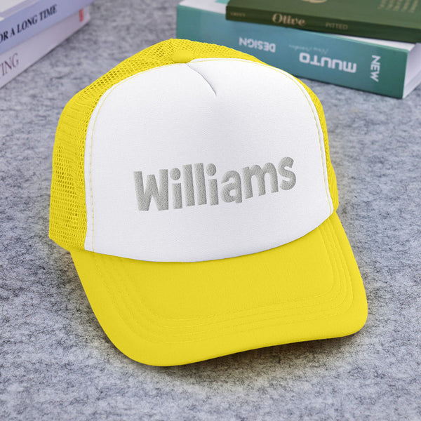 Personalised Puff Print Trucker Hat - Custom Name Foam Cap | Back to School Gift