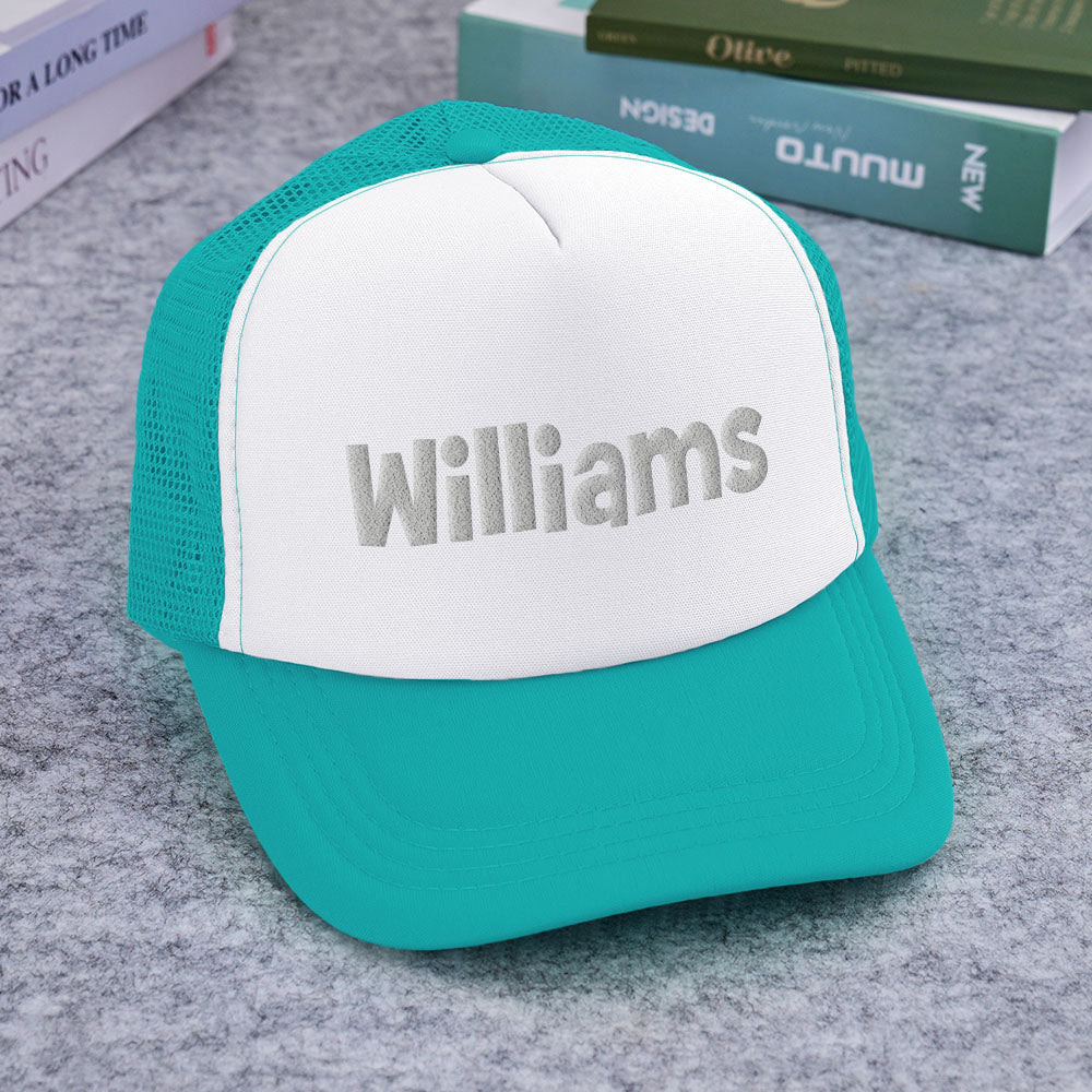 Personalised Puff Print Trucker Hat - Custom Name Foam Cap | Back to School Gift