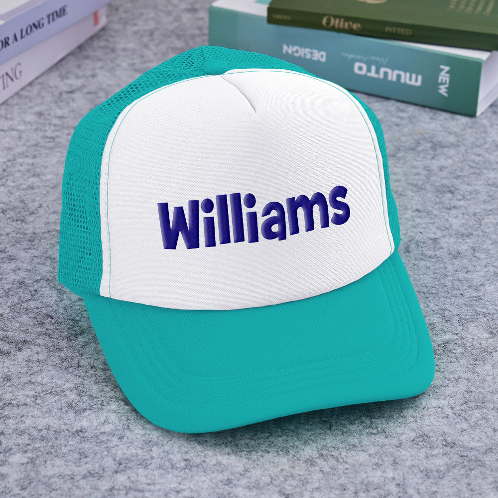 Personalised Puff Print Trucker Hat - Custom Name Foam Cap | Back to School Gift