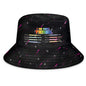 Lifestyle shot of dad wearing personalised lightsaber bucket hat outdoors — custom name gifts for him