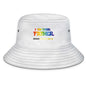 Examples of personalised lightsaber colour combinations on bucket hats — choose colours for each named blade