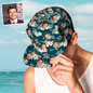 Detail shot of fabric texture and print resilience on personalised Hawaiian-style baseball cap — durable everyday wear