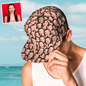Personalised face Hawaiian-style baseball cap shown with gift tag — perfect personalised thank-you or graduation gift