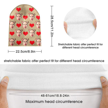 Folded personalised beanie D emphasising soft knit and neat hem — perfect personalised gift for family
