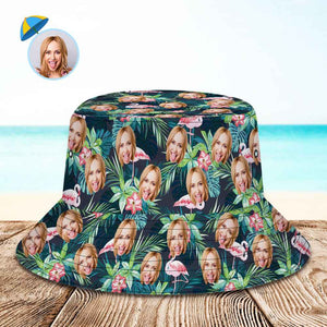 Custom Face Flower Bucket Hat Unisex Outdoor Cap