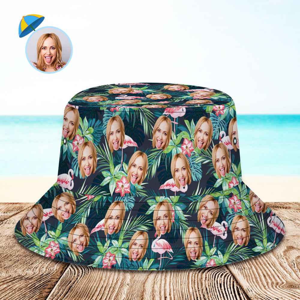 Custom Face Flower Bucket Hat Unisex Outdoor Cap