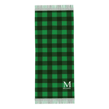 Custom Initial Name Fringe Scarf Persoalized Winter Scarves