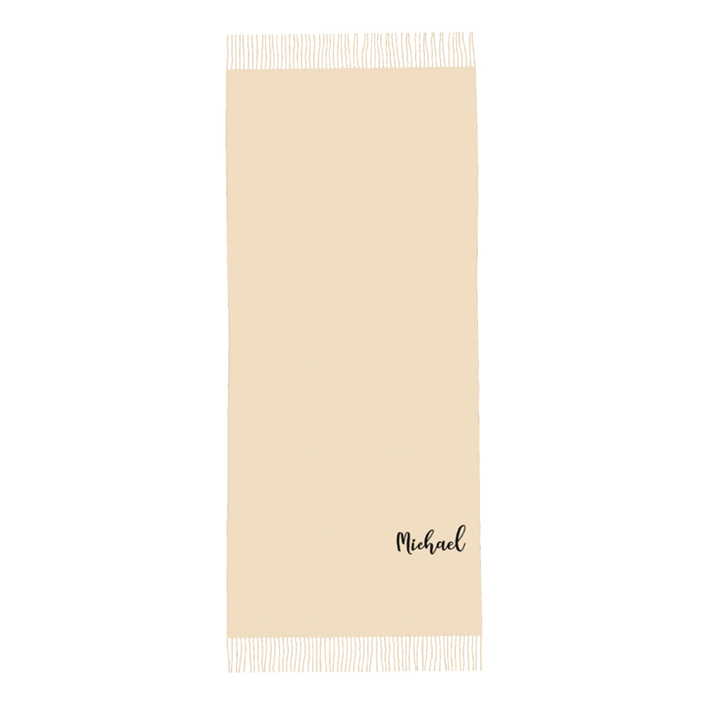 Personalised Winter Scarf with Custom Name | Unisex Faux Cashmere Scarf