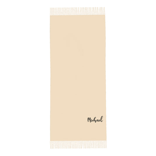 Personalised Winter Scarf with Custom Name | Unisex Faux Cashmere Scarf