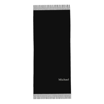 Personalised Winter Scarf with Custom Name | Unisex Faux Cashmere Scarf