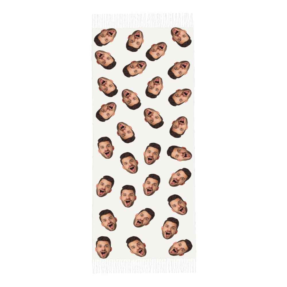 Custom Face Women Scarf Imitation Cashmere Tassel Scarves