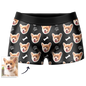 Gift presentation of personalised dog-face boxer briefs – humorous and sentimental personalised underwear gift for him, dad or groomsmen