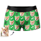 Red personalised men's boxer briefs with personalised dog-face design – ideal custom dog face boxers for novelty or sentimental gifts