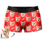 Blue personalised men's boxer briefs featuring a custom dog face – personalised underwear with vivid, long-lasting print